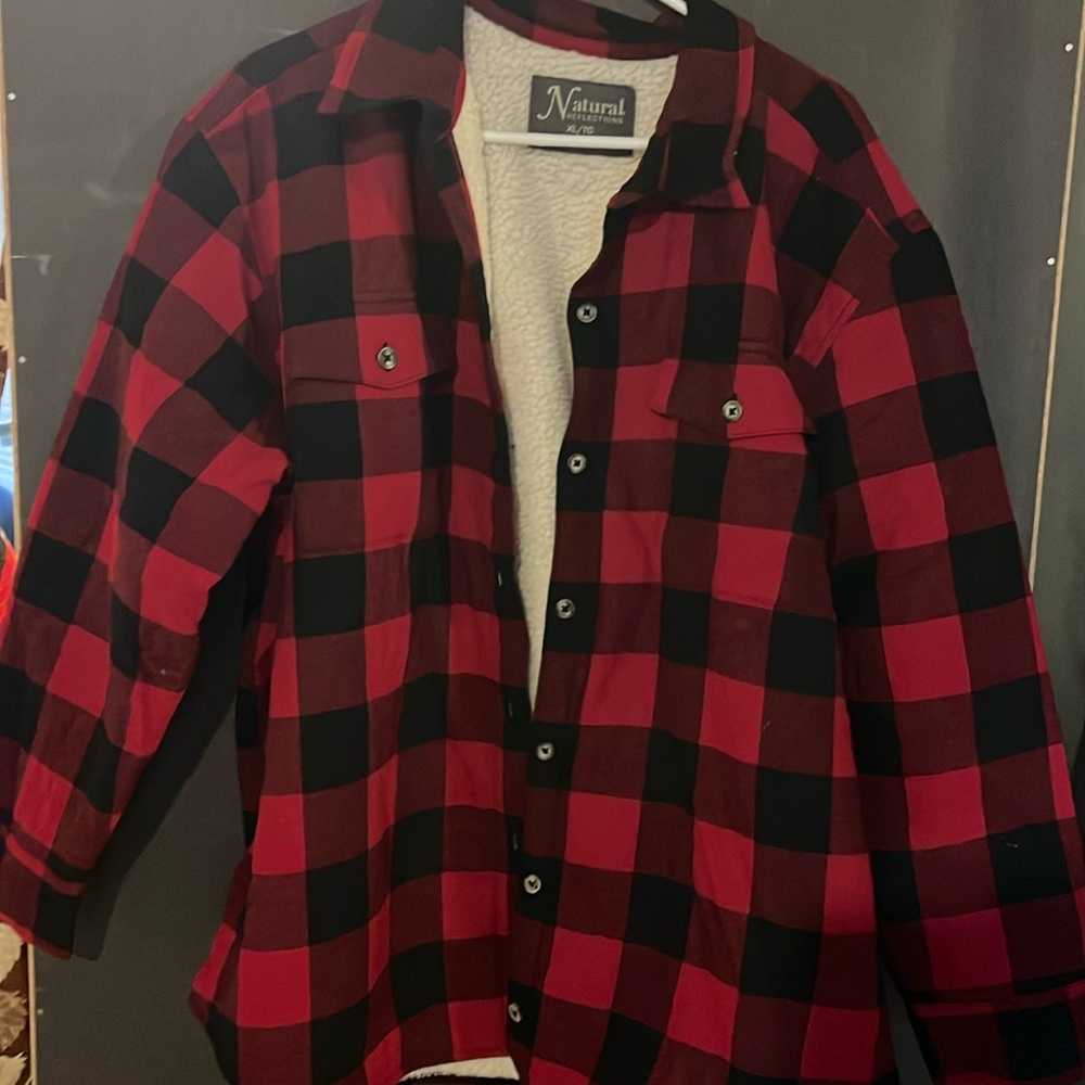 New without tags.  Natural brand fleece lined flannel jacket/shirt.